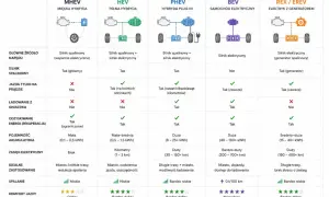 Porównanie typów napędów: MHEV, HEV, PHEV, BEV, REX/EREV. Sprawdź, która hybryda jest dla Ciebie najlepsza!